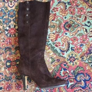 Brown suede boots